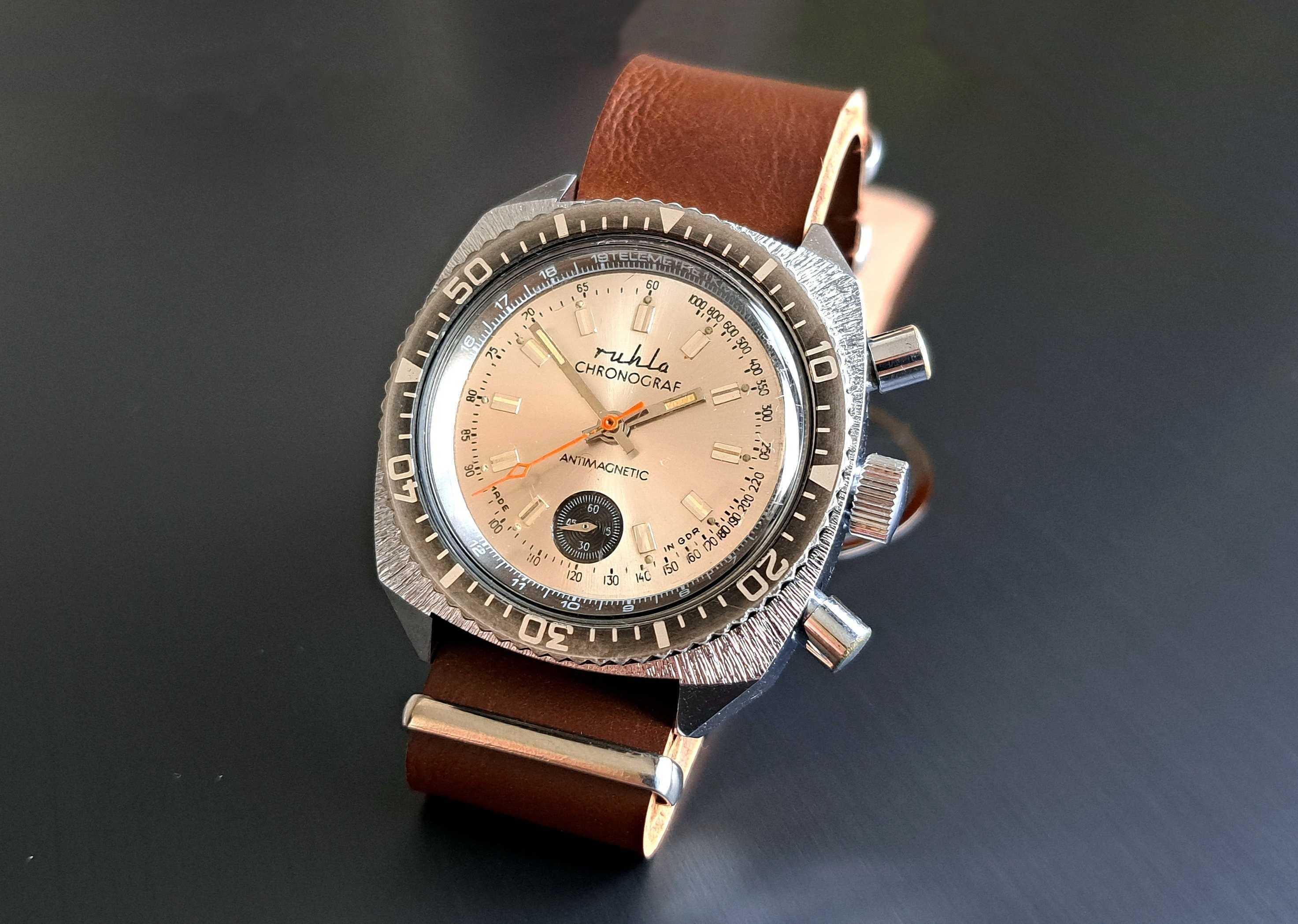 Ruhla Chronograf niemiecki zegarek vintage
