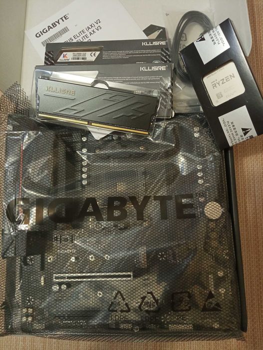 Gigabyte B550M Aorus, AMD Ryzen 7 5700x, Kingston Fury Beast комплект