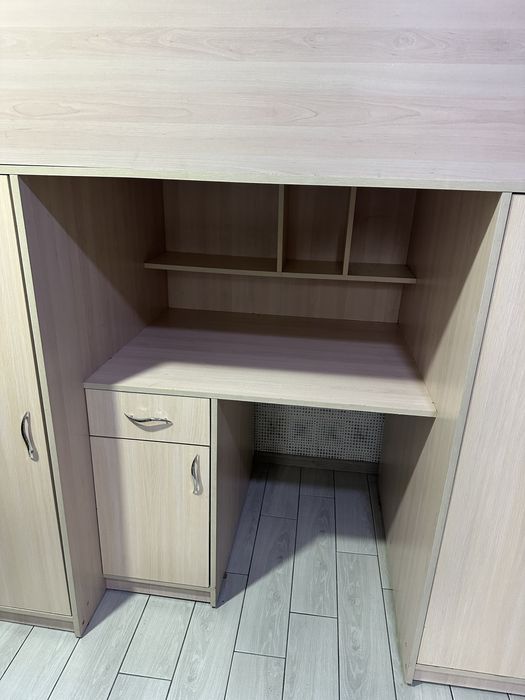 ТЕРМІНОВО!!!Ліжко-горище 6-в-1:ліжко,стіл,шафа,шухляди,полиці + матрас