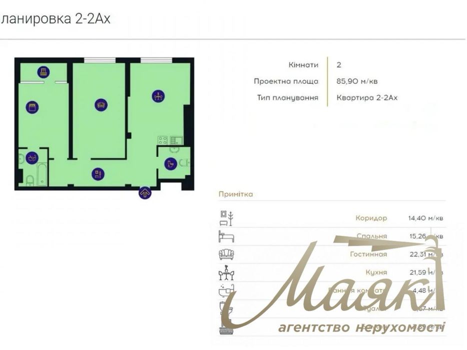 Продажа квартиры 86 кв.м. без ремонта ЖК Новопечерская Вежа