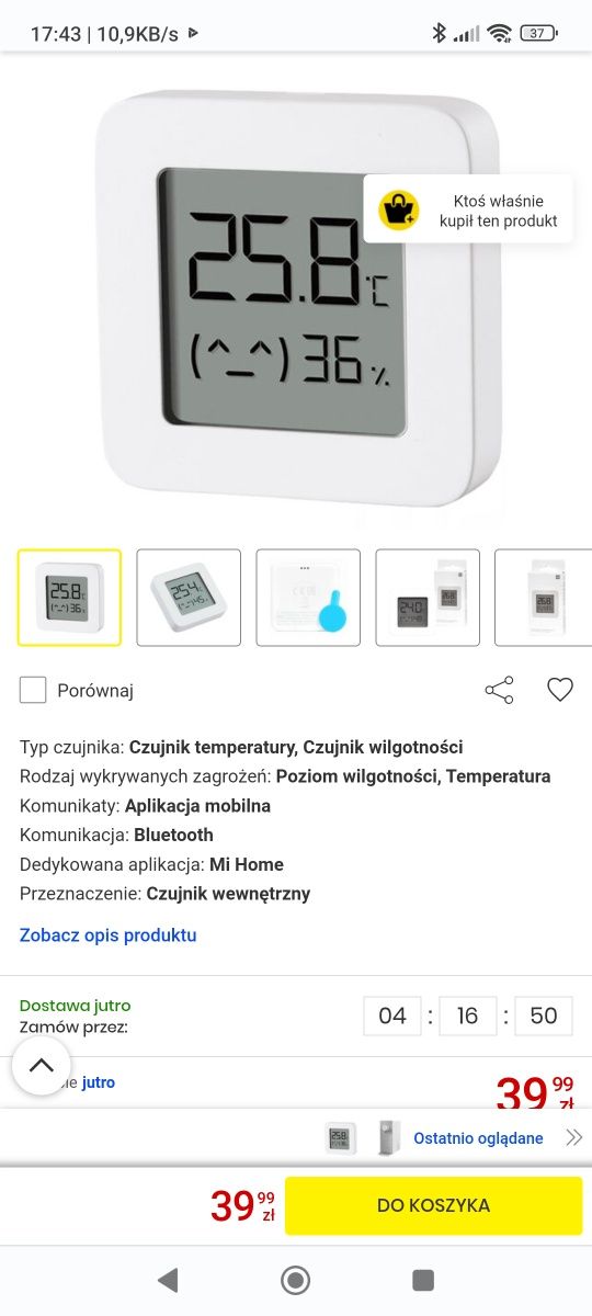 3 Czujniki temperatury i wilgotności Xiaomi bluetooth