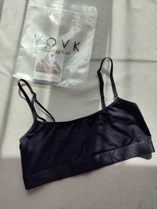 Новий топ біфлекс VOVK (р. S-M) жіночий чорний / бюстгальтер / бра