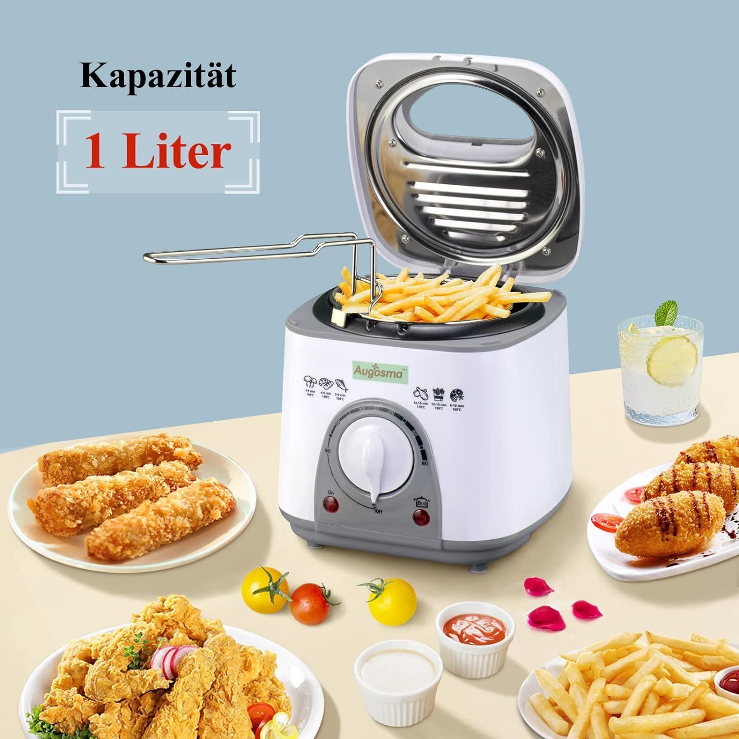 Mini frytkownica olejowa 1litr mała frytkownica pojedyncza