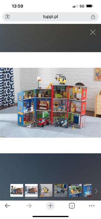 KidKraft drewniany domek superbohatera straż policja, dom dla lalek,