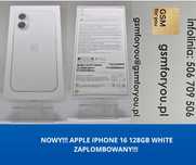 Telefon iPhone 16 128Gb White Nowy Zaplombowany!!!