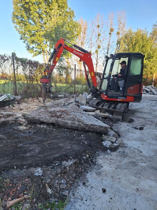 Wyburzenia, Rozbiórki,kucie betonu,minikoparka z młotem, wiertnica