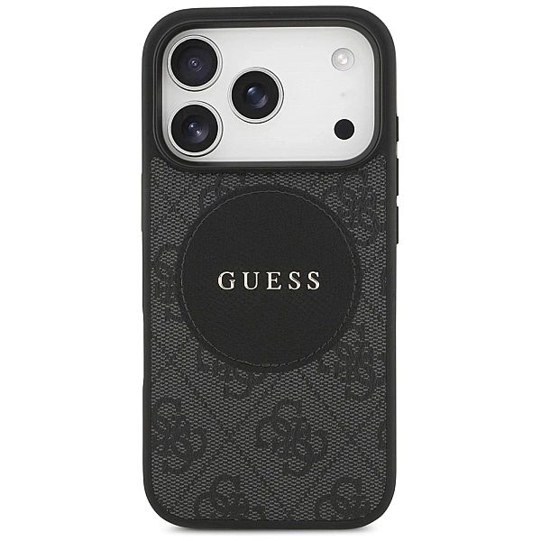 Etui Guess 4G Circle Classic Logo MagSafe na iPhone 17 Pro - czarne