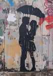 Obraz na płótnie – Romantyczny street art w stylu Banksy’ego