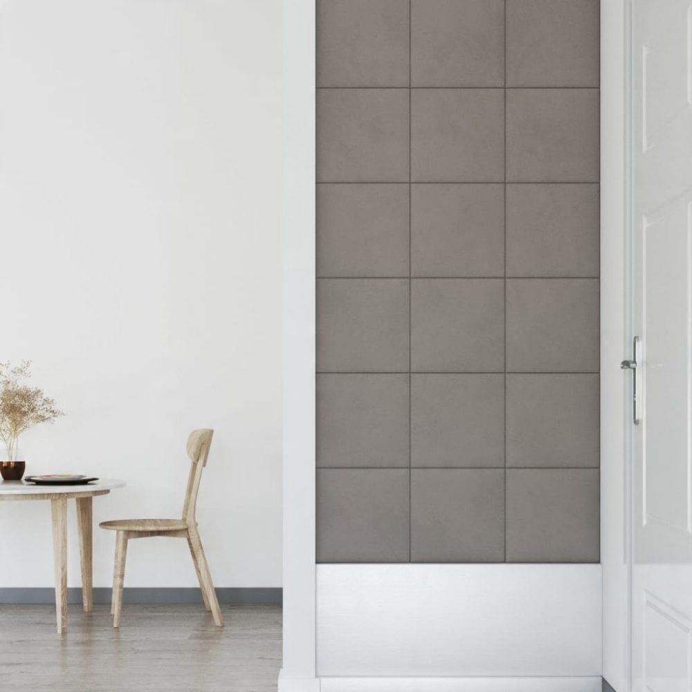 Panele Ścienne Vidaxl 12 Szt Jasnoszary 30 X 30 Cm Aksamit 1,08 M2