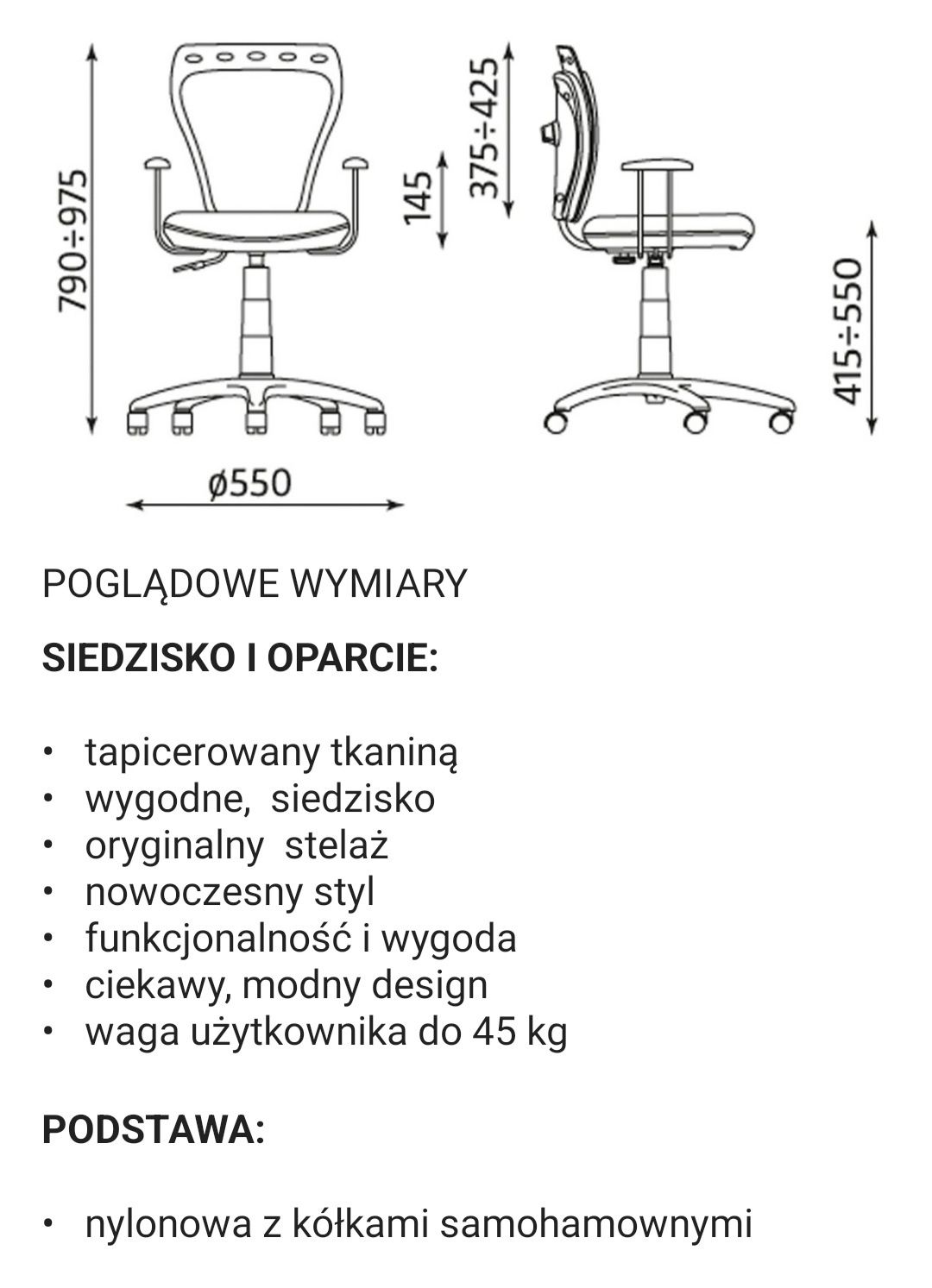 Krzesło Obrotowe dla Dziecka