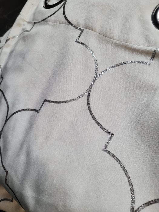 Zasłony bialo srebrne 2szt eurofirany  bdb