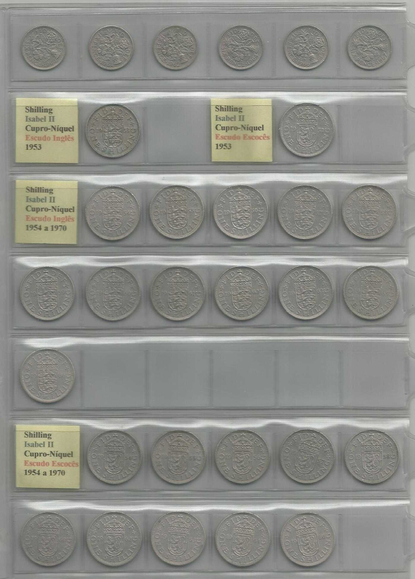 Moedas Gra Bretanha até 1970 (cerca 130 moedas)