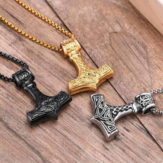 Zawieszka z Młotem Thora o wysokim połysku Wikingowie