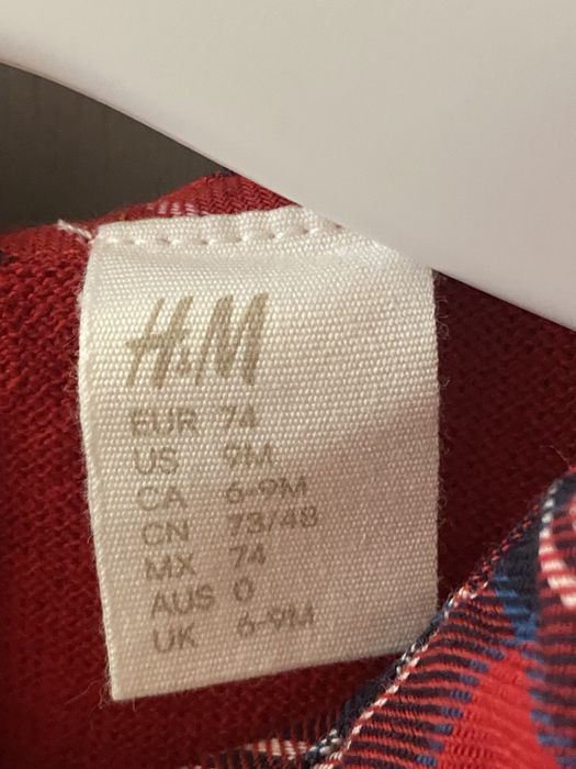 Платье красное в шотландскую клетку H&M (Chicco) 74см