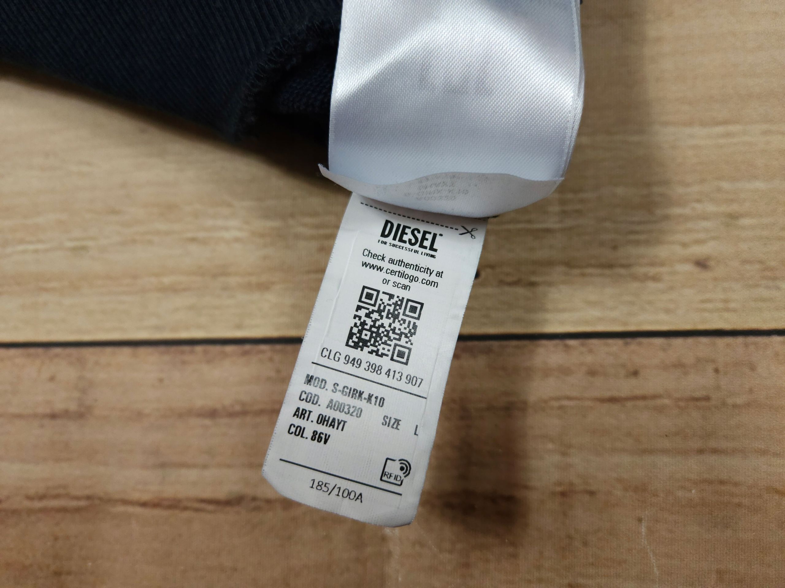 DIESEL Bluza Męska Crew Neck Logowana r. L