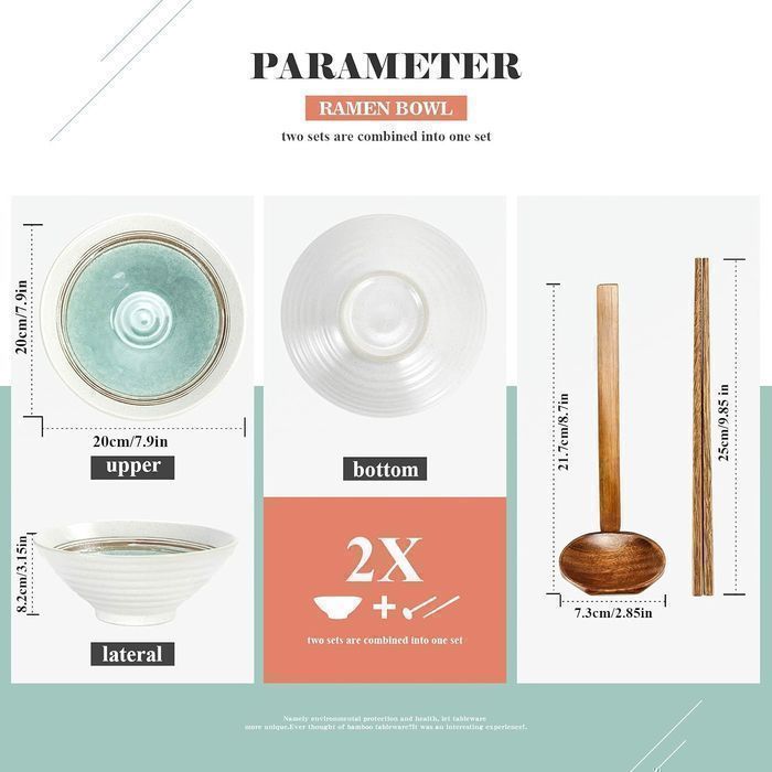 Komplet misek ceramicznych do ramenu dla 2 os.