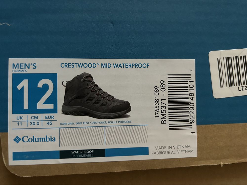 Мужские ботинки Columbia Crestwood mid, 45