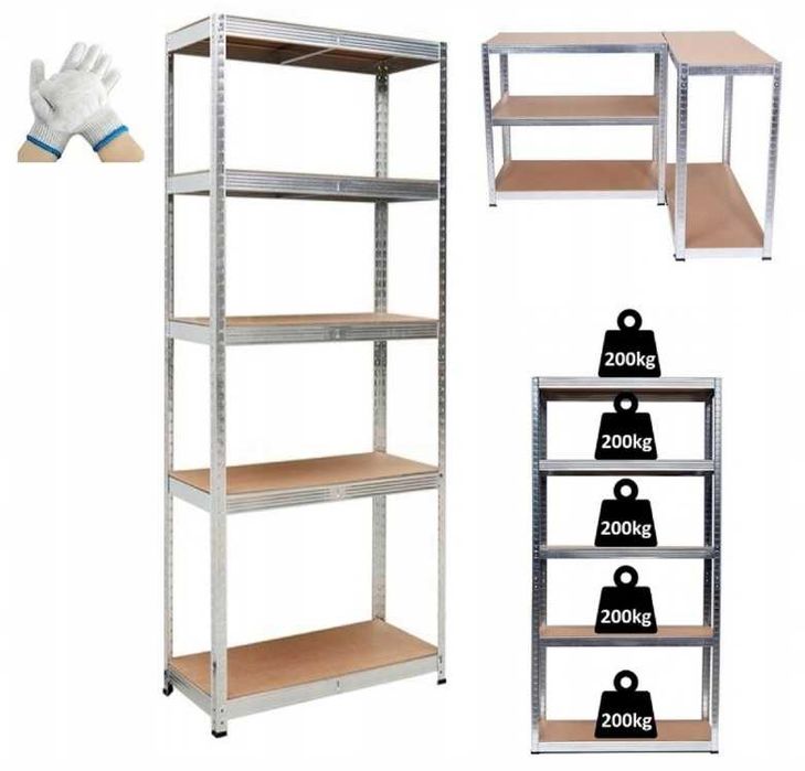 Regał magazynowy metalowy 205x120x45 5półek 1000kg WYPRZEDAŻ