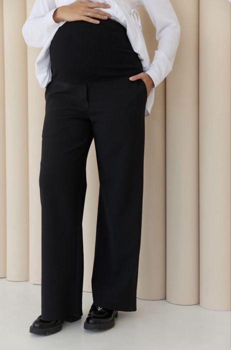 Брюки палаццо з костюмної тканини для вагітних