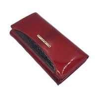 Duzy portfel damski skórzany GREGORIO czerwony wzór