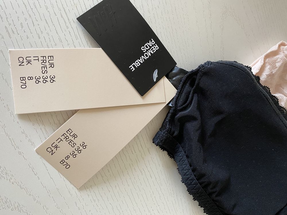 Бюстгалтер без бретелей bandeau bras H&M 2 шт в упаковці, 70B