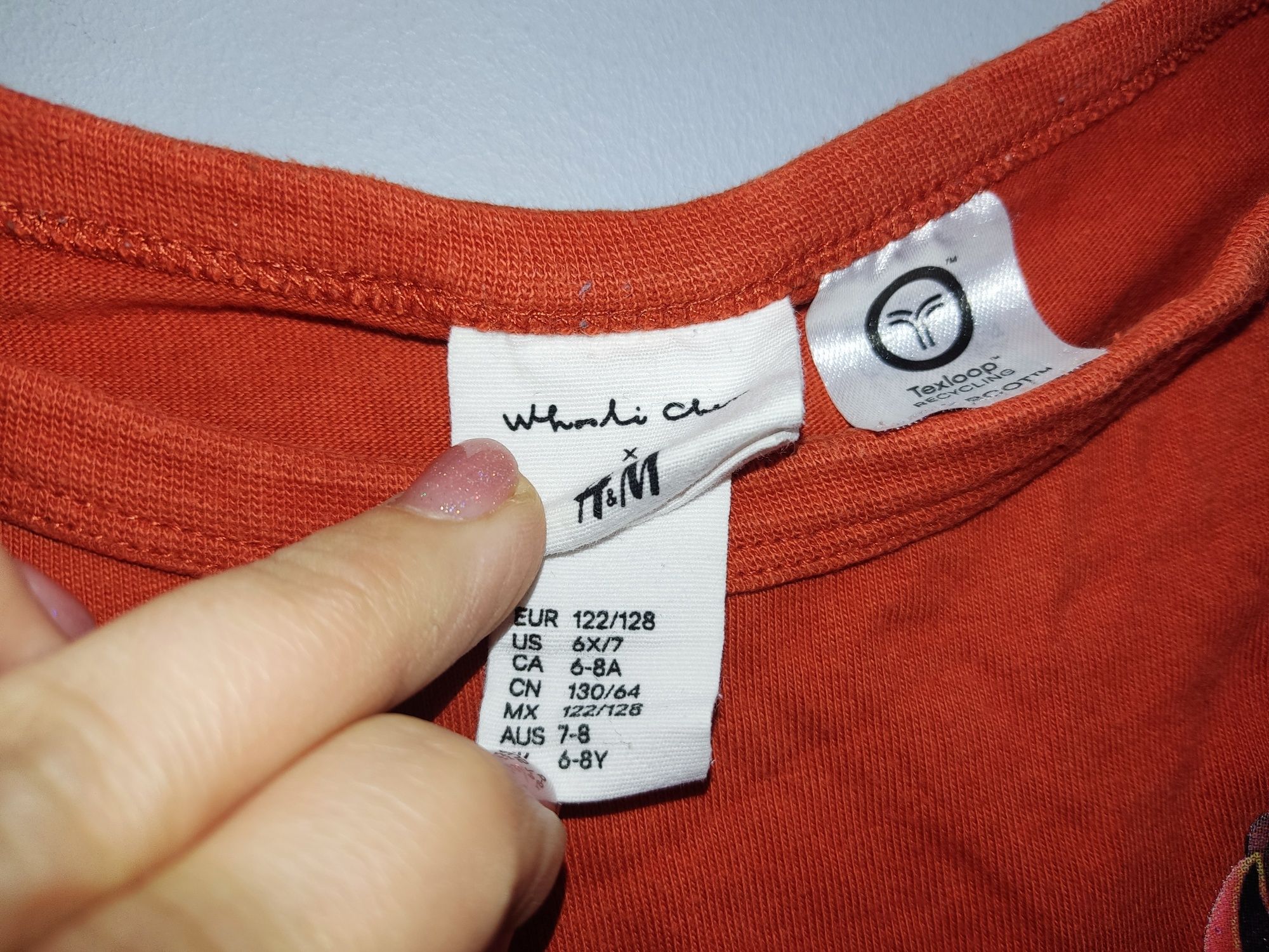 H&m bluzka z długim rękawem ze zwierzątkami r.122/128i