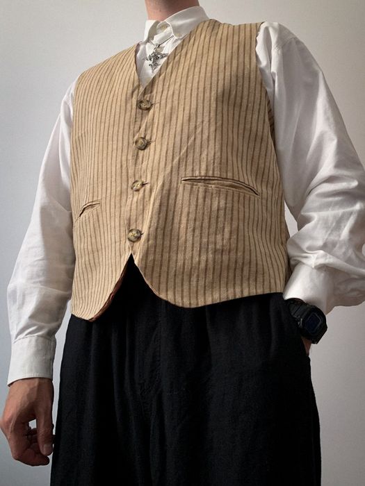 Kamizelka męska w paski na wesele klasyczna man vintage unikatowa