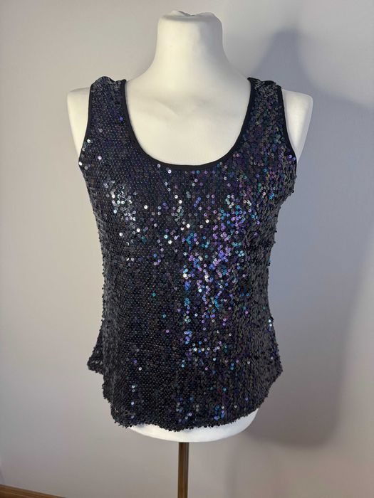 NOWA cekinowa koszulka na grubych ramiączkach PARPHRASE L