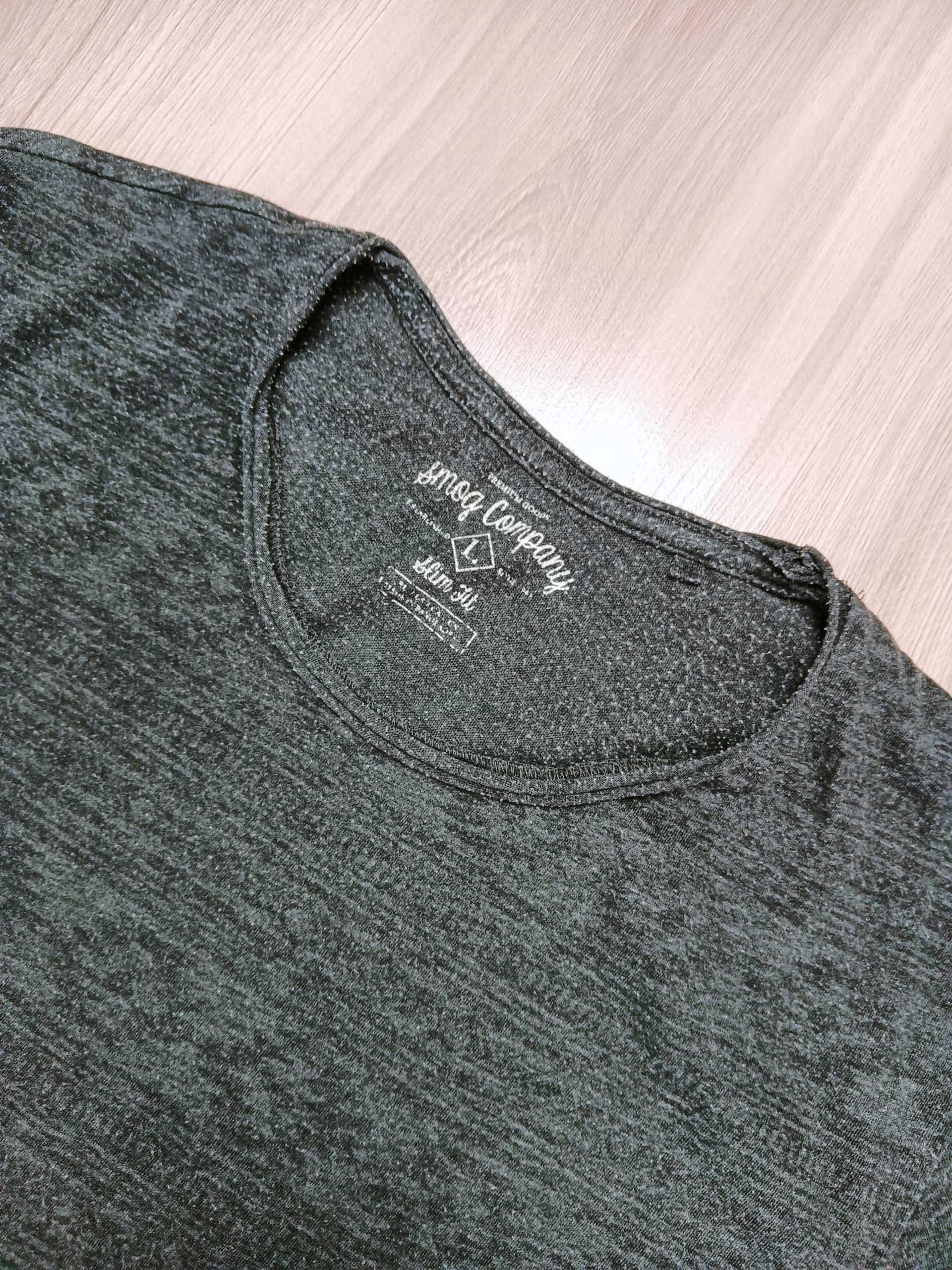 T-shirt bluzka koszulka slim fit ciemno szary L