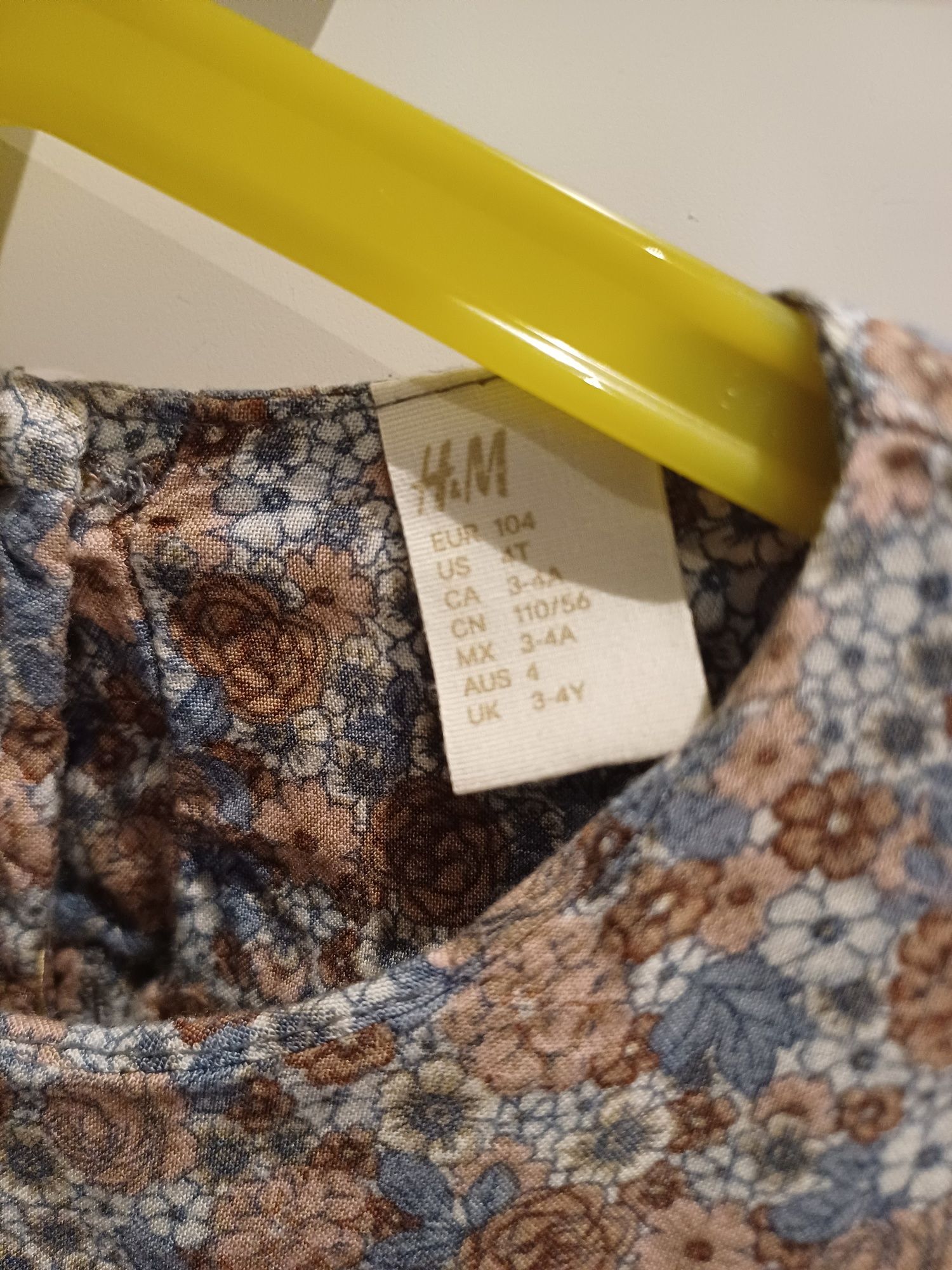 Sukienka z falbanką na lato dla dziewczynki H&M rozmiar 104