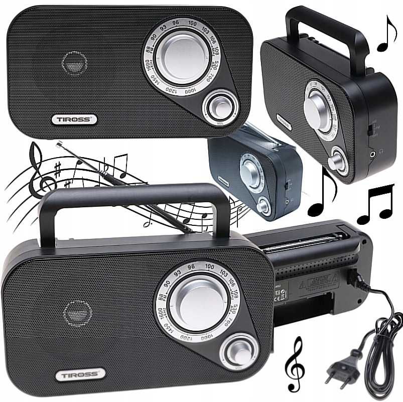 Kompaktowe Radio Przenośne Odbiornik Bluetooth Radio SieciowoBateryjne