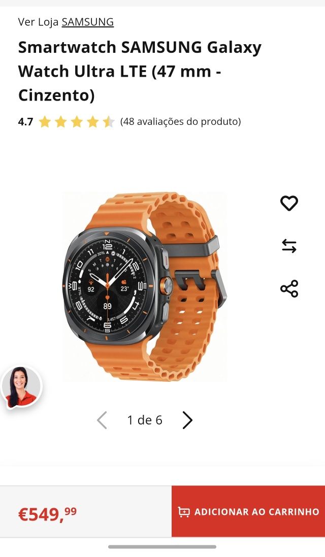 Samsung Galaxy Watch Ultra 47MM Titanium Gray Semi-novo