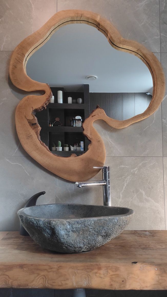 Lustro drewniane łazienka salon przedpokój