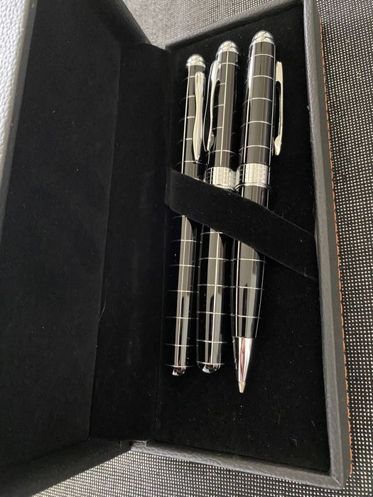Długopis, pióro i automatyczny ołówek w eleganckim etui