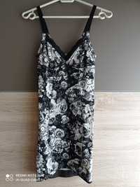 Sukienka halka modelująca w kwiaty H&M 34