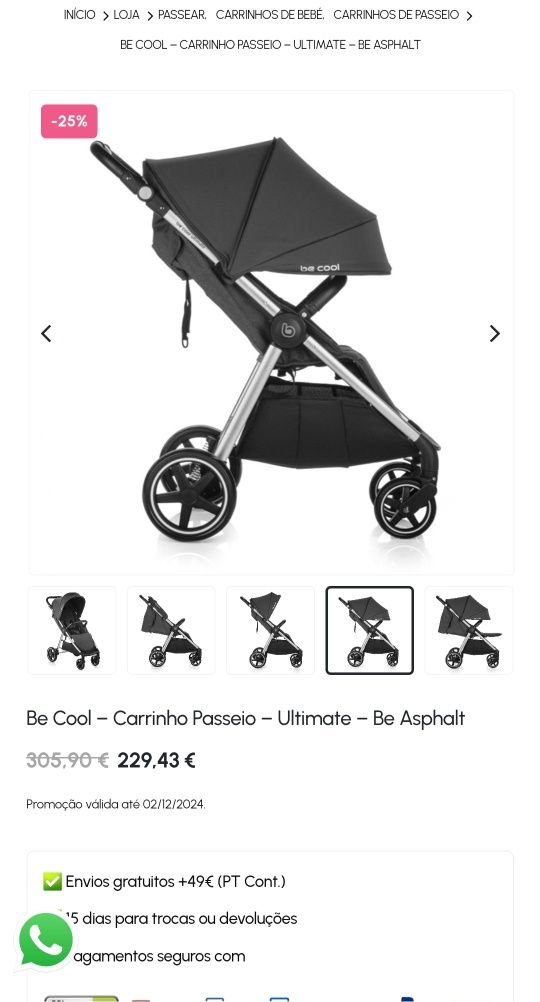 Carrinho de bebé até 22 kg
