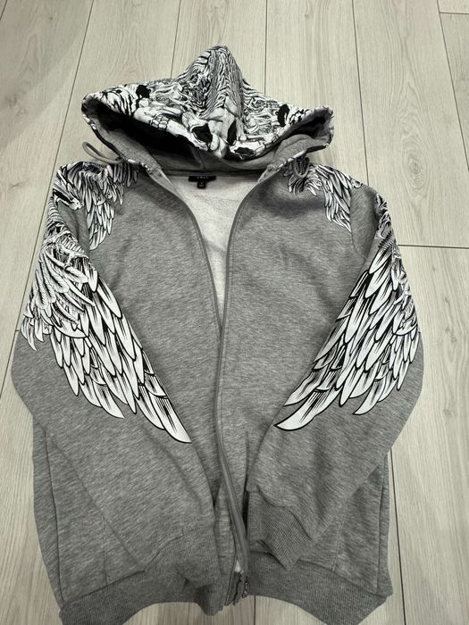 Сіра толстовка ,худі Smog з крилами