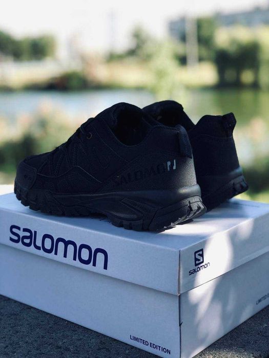 осенние мужские кроссовки саломон черные термо кросовки саламон