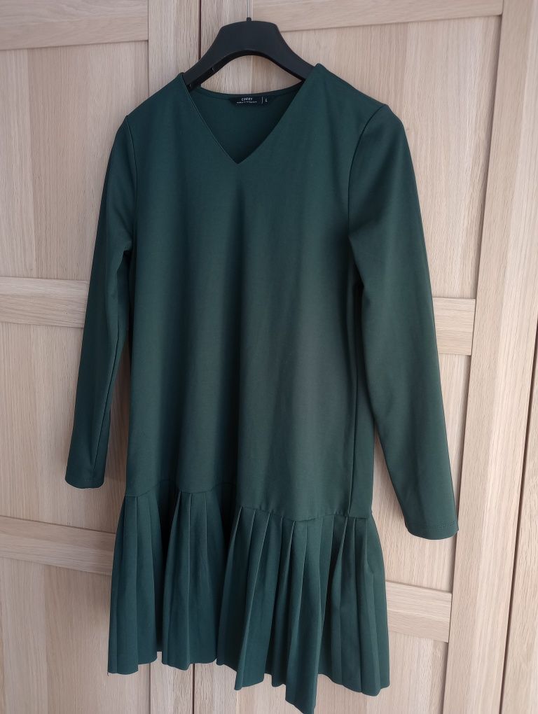 Sukienka greenpoint - 40 - butelkowa zieleń