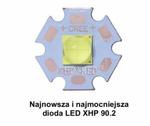 Latarka Led Akumulatorowa XHP90 10W Najmocniejsza Wojskowa Prezent