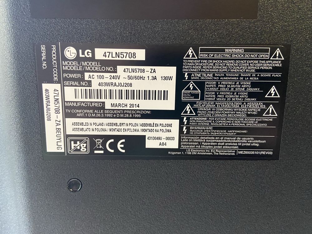 Телевізор LG 47LN5708 SmartTV