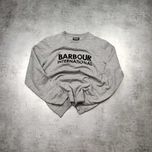 MĘSKA Premium Bluza Crewneck Barbour International Szara Duże Logo XL