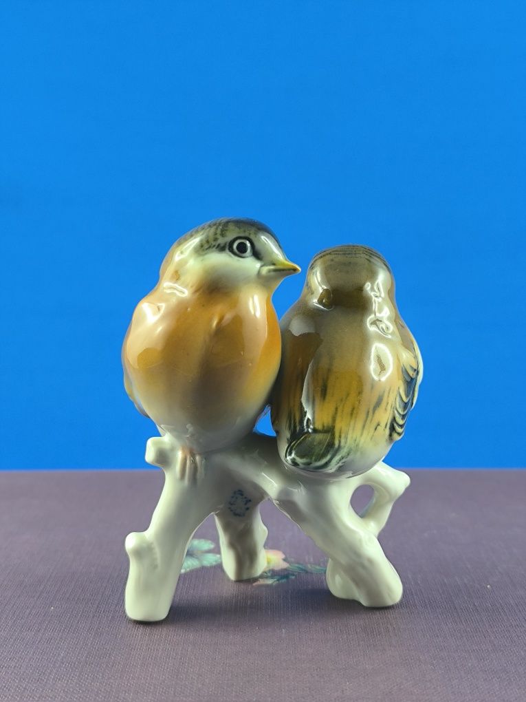 Para ptaszków Volkstedt Turyngia #ptak #porcelana #ozdoba #Niemcy