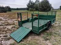 Przyczepa rolnicza transport jednoosiowa hak samochodowy ciągnik