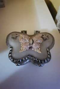 Szkatuła szkatułka pudełko na biżuterię motyl ozdobna