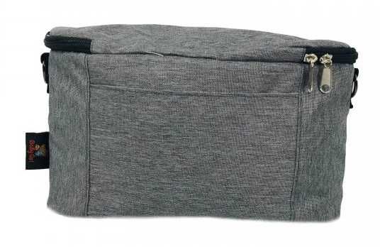 Сумка на коляску BabyGo водоотталкивающая с карабинами серая 30×18×13
