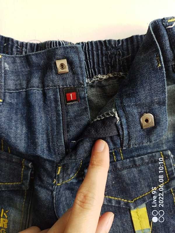 BEZ WAD Jeansowe spodenki szorty 68-74cm 6-9 miesięcy #967