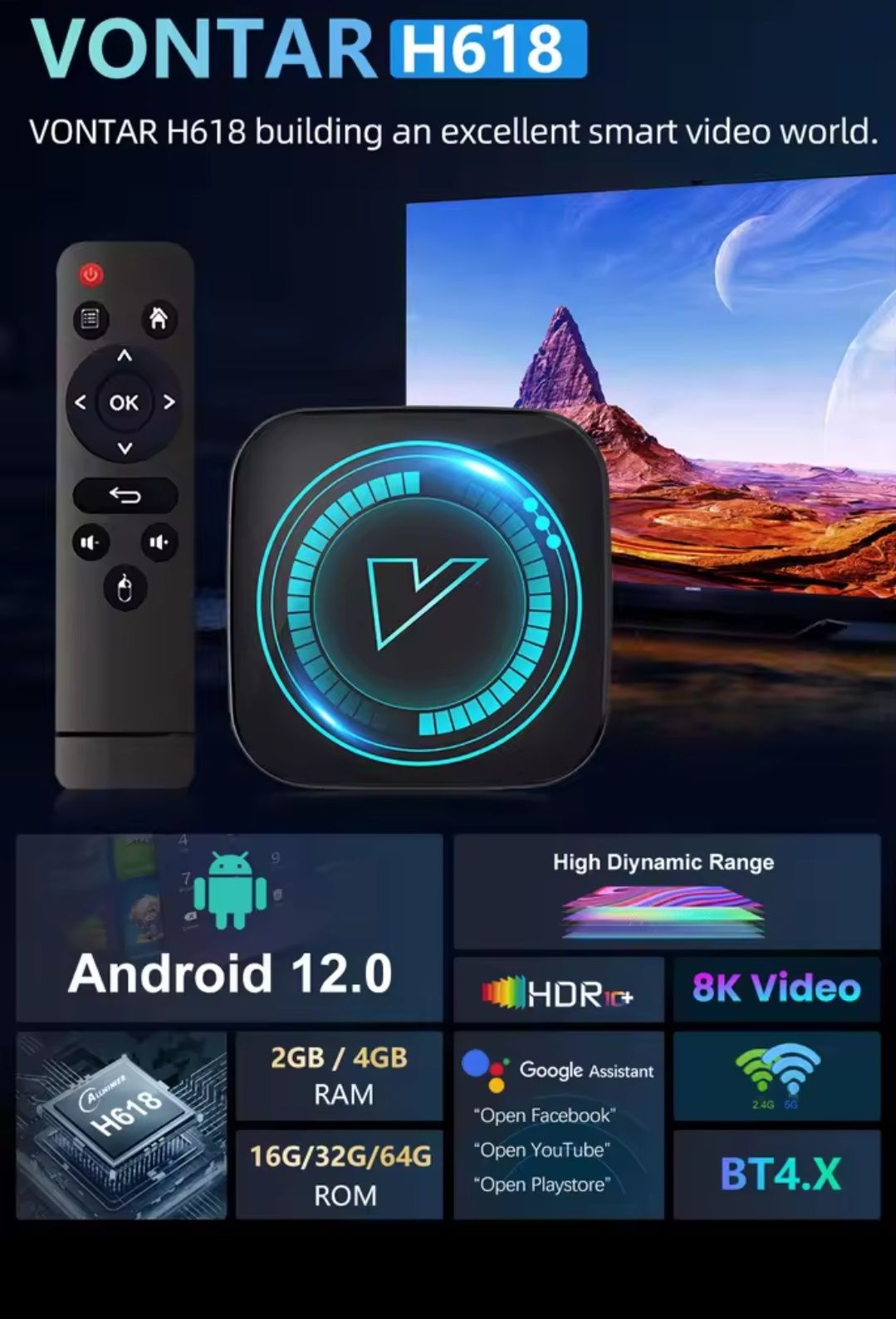 Box Android Vontar 4GB/32GB