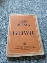 Plan miasta Gliwic 1957 rok