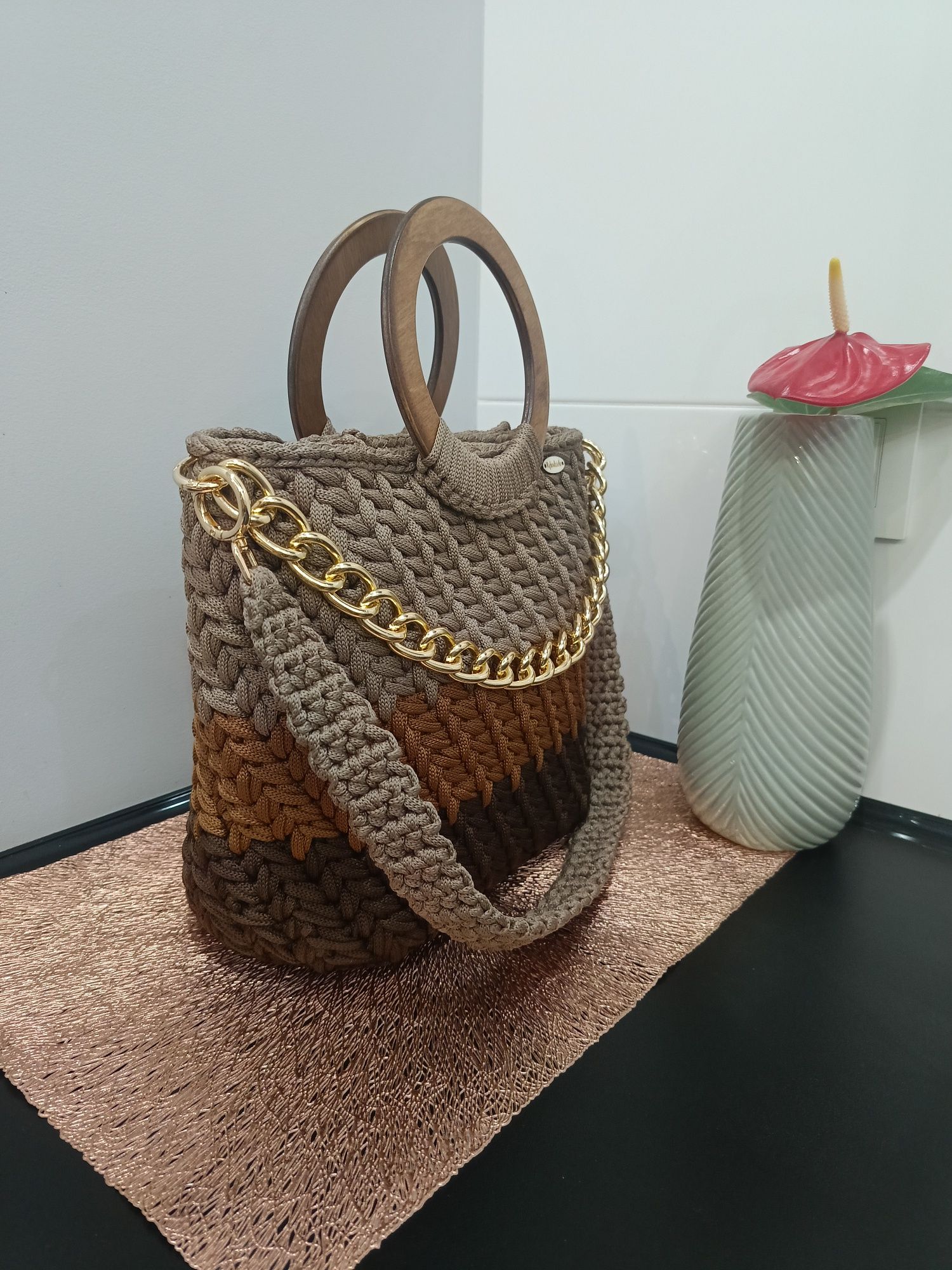Torebka Handmade typu koszyk